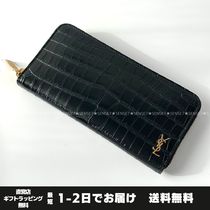 国内即発【SAINT LAURENT】YSLロゴ 長財布 ラウンドジップ