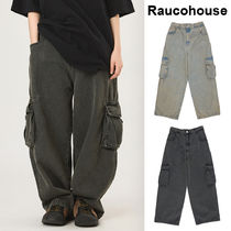 【Raucohouse】Acid dyeing cargo over denim pants