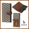 HAZZYS iPhone・スマホケース ◆HAZZYS(へジス)◆モノグラム牛革レザー手帳型スマホケース