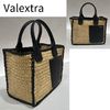 Valextra トートバッグ Valextra ミニ トートバッグ ラフィア クロシェ ポーチ ブラック