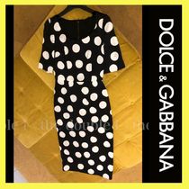 DOLCE&GABBANA ドットプリント ショートスリーブ ワンピース