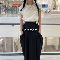 uni's room■2color シャーリングクロップドトップ TP-SS23-20