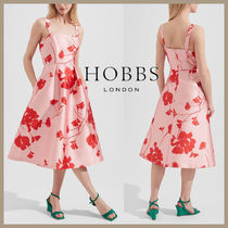 送関込★Hobbs London★ 花柄 スクエアネック フレア ワンピース