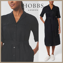 送関込み ★Hobbs London★  上質 リネン100% シャツワンピース