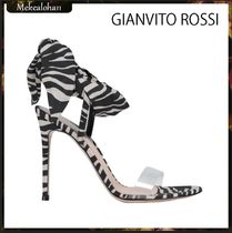 Gianvito Rossi☆Farah ゼブラプリントサティーン&PVC サンダル