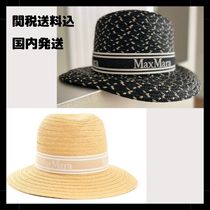 【MAX MARA】 ロゴリボン ジャカード ストロー  ハット