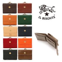 ★ギフト【IL BISONTE】がま口 レザー二つ折り財布 ユニセックス