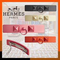 HERMES 上品 バレッタ 華麗なヘアクリップ スタッズ Caprice PM