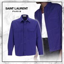 ◆Saint Laurent 23SS 最新作◆コットン長袖シャツ◆Purple◆