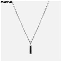 【Miansai】Slim Totem Onyx Necklace,Sterling Silver