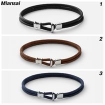 【Miansai】Orson Loop Leather Bracelet,Sterling Silver