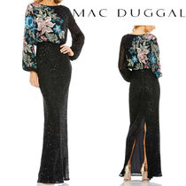 【MAC DUGGAL】関税込*花柄スパンコール*スリットロングドレス