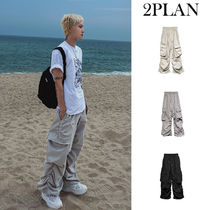 【2plan】Side over shirring cargo pants