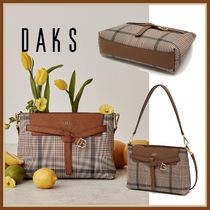 ◆DAKS(ダックス)◆チェックベルト装飾ショルダー兼クロスバッグ