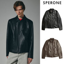 【SPERONE】Lambskin Round Cut Single Jacket