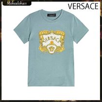 VERSACE☆キッズ ロゴ コットンジャージー Tシャツ