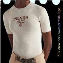 PRADA(プラダ)ロゴ入りシルククルーネックセーター