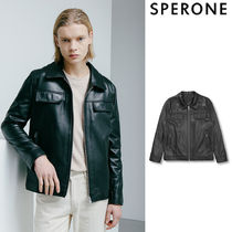 【SPERONE】Lambskin Pocket Trucker Jacket