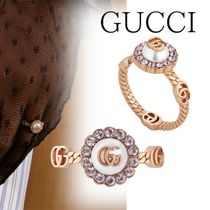 国内発送 **GUCCI ** ダブルG フラワー リング　ローズゴールド