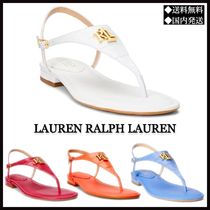 LAUREN RALPH LAUREN ロゴ Ellington クロコ風 フラットサンダル