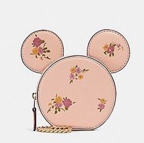 CoachxDisneyミニーマウス耳フラワーコインケースバッグチャーム