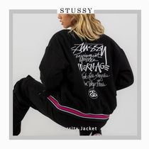 NEW【STUSSY】Varsity Jacket -Black- ロゴ入りジャケット