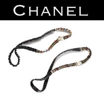 CHANEL ベルト チェーン 黒 レザー ゴールド金具 カラフル 直営