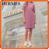 上品さを演出【Hermes】ショートスリーブドレス 《H》モチーフ