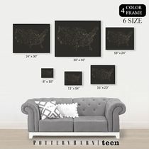 【PB Teen】Minted USA Night Sky Map 額入りアート 多色展開