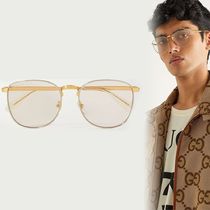 【国内発送】GUCCI EYEWEAR round シルバー&ゴールド サングラス