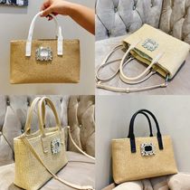 韓国デザイン ストローバッグ ビジュー BAG ショルダー