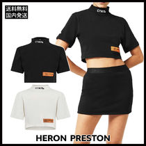 送料関税無料 HERON PRESTON クロップ トップ ブラック ホワイト