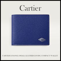 Cartier★すぐ届く♪LOSANGE カーフスキン 2つ折り財布 ブルー青