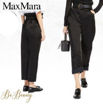 MaxMara クロップドパンツ コットン サテン LEGNO