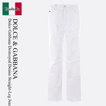 Dolce & Gabbana Dolce Gabbana Destroyed Denim Straight-Leg J