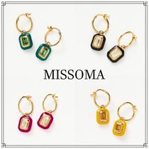 【MISSOMA】エナメル&ストーンチャーム ミニフープピアス