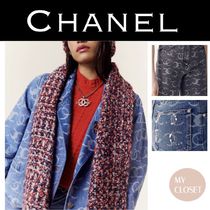 CHANEL ジャケット デニム 直営 cc ロゴ ショート コットン 青