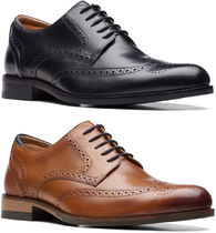 CLARKS ブローグ ビジネス レースアップ レザー スニーカー