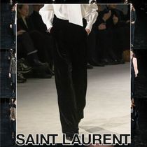 ランウェイ Saint Laurent シルクベルベット ワイドレッグパンツ