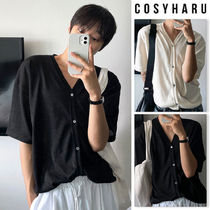 【COSYHARU】Linen short sleeve cardigan