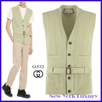 Gucci★素敵！Green Knitted Wool Belted Vest