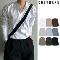 【COSYHARU】Henry Neck Buntto Long Sleeve Tee