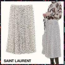 Saint Laurent《プリーツ ミディスカート》ポルカドット 直営店