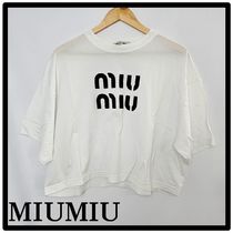 ☆送料・関税込☆MIUMIU★ロゴ クロップ 半袖 Tシャツ★