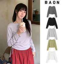 【BAON】23FW★ [BAONHAUS] Sane String Crop Long Sleeve Tee