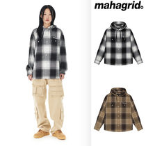 【mahagrid】23FW★ HOODED OMBRE CHECK SHIRT