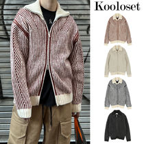 【KOOLOSET】Mix Wool High-Neck Knit Zip-up