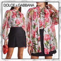 ◆Dolce & Gabbana 23AW◆リボン シルク シフォン ブラウス◆