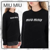 ◆MiuMiu  23AW◆ウール＆カシミア ロゴ セーター / Black◆