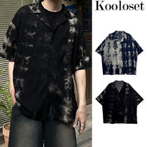 【KOOLOSET】Tie-Dye Linen Half Shirt